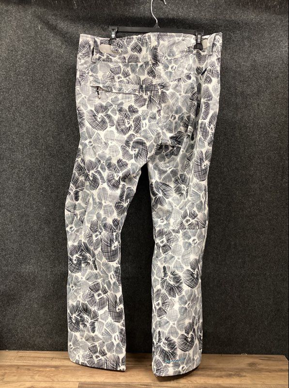 Obermeyer Women's Malta Ski Pants White Floral Thermore Insulated Size 14