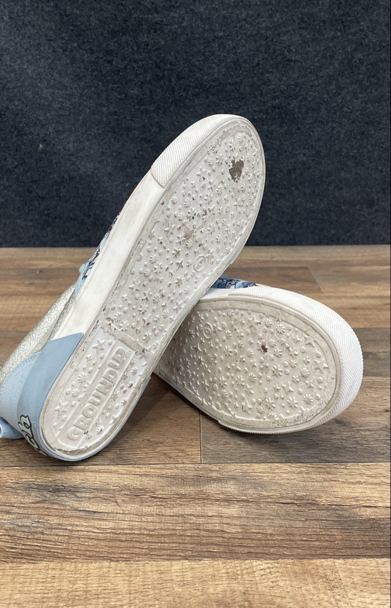 Disney Lilo & Stitch Silver Glitter Slip-On Sneakers Size 6