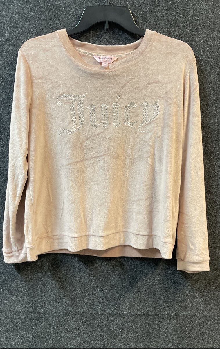 Juicy Couture Women's Pink Velour Rhinestone Logo 2PC Sleepwear Set Sz M
