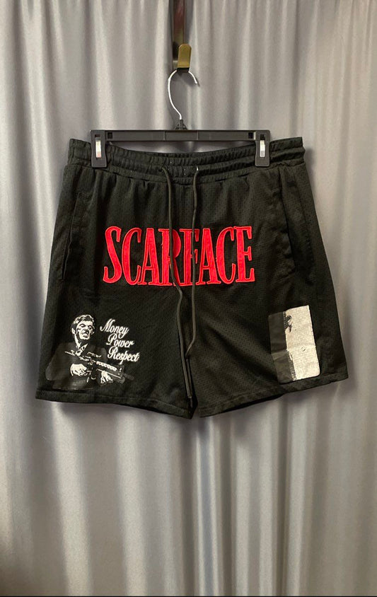 Reason Scarface Men's Black Mesh Shorts Tony Montana Money Power Respect Sz M