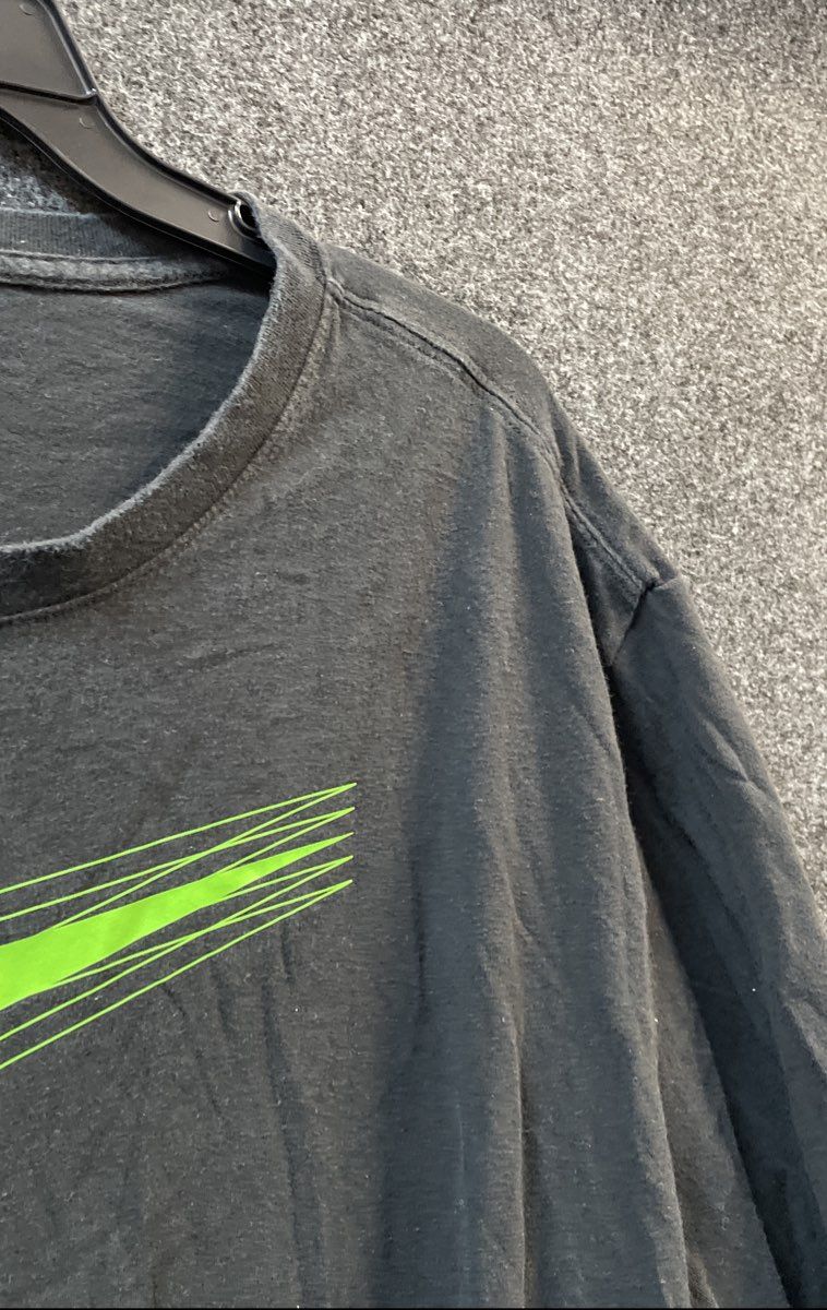 Nike Men's Graphic Swoosh T-Shirt Black Neon Green Short Sleeve Tall Sz 3XL