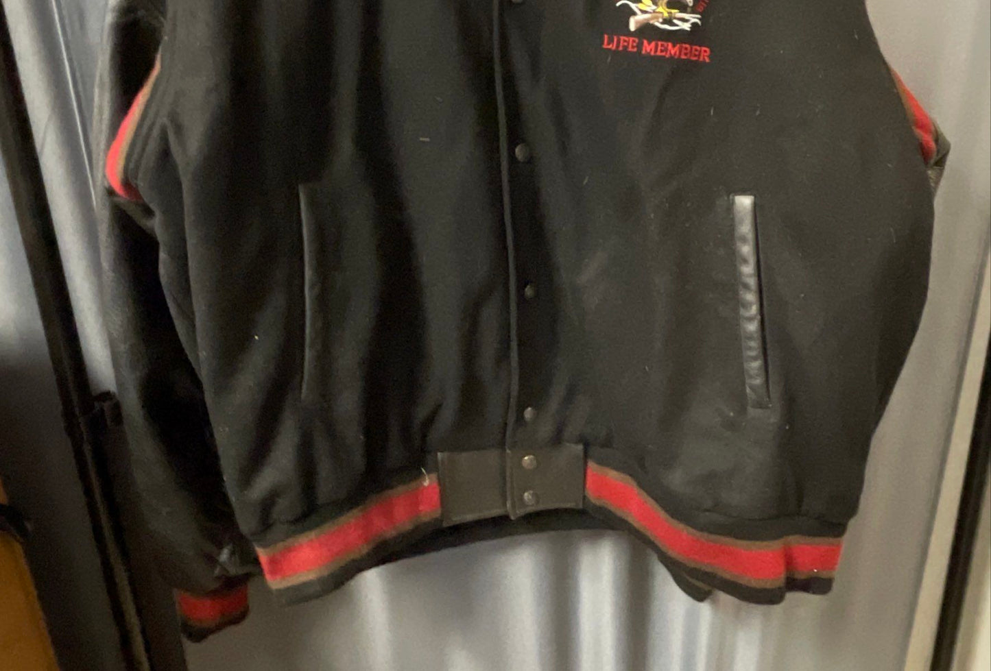 North American Hunting Club Men's Black Wool Leather Varsity Jacket Eagle XXL