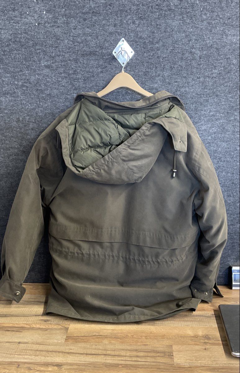 Vintage 90s London Fog Men's Olive Green Down Parka Jacket Removable Liner XL