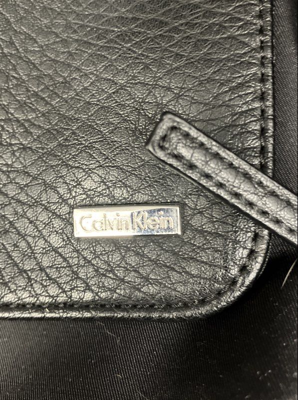 Calvin Klein Black Nylon and Pebble Texture Mixed Media Backpack Bag