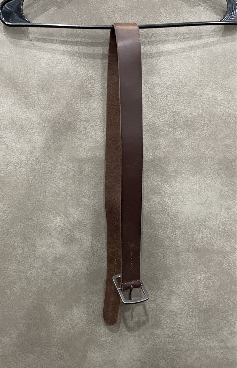 American Eagle Men's Brown Genuine Leather Belt Distressed Metal Buckle