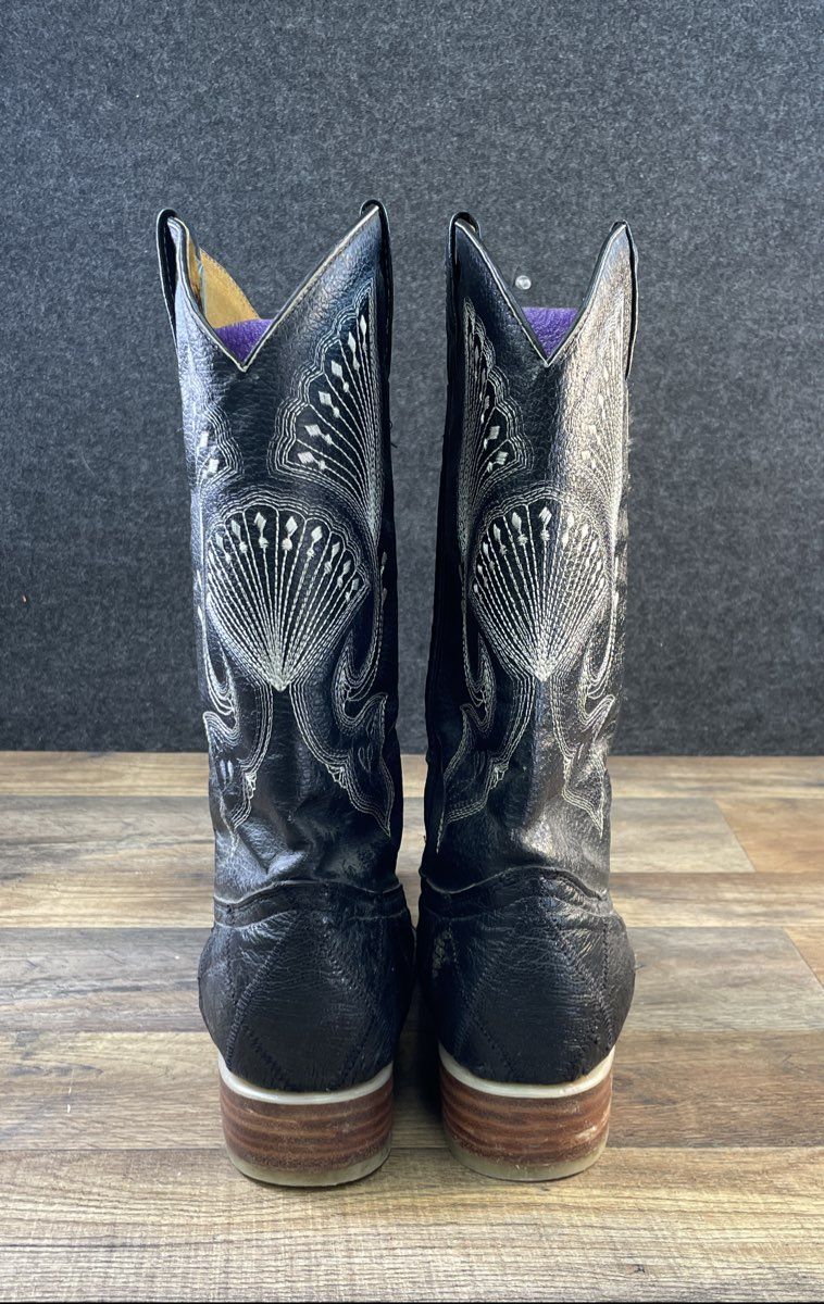 Arango Imitation Stingray Leather Long Pointed Toe Western Boots Size 9.5