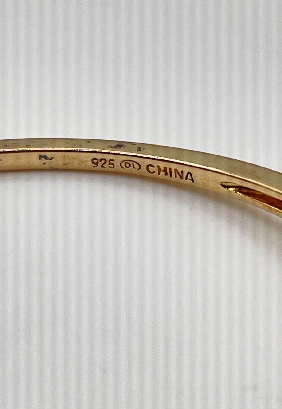 Gold Tone Low Grd. Silver (Ag 84) Sapphire Diamond Acc. Bracelet 13.3g *Damaged*