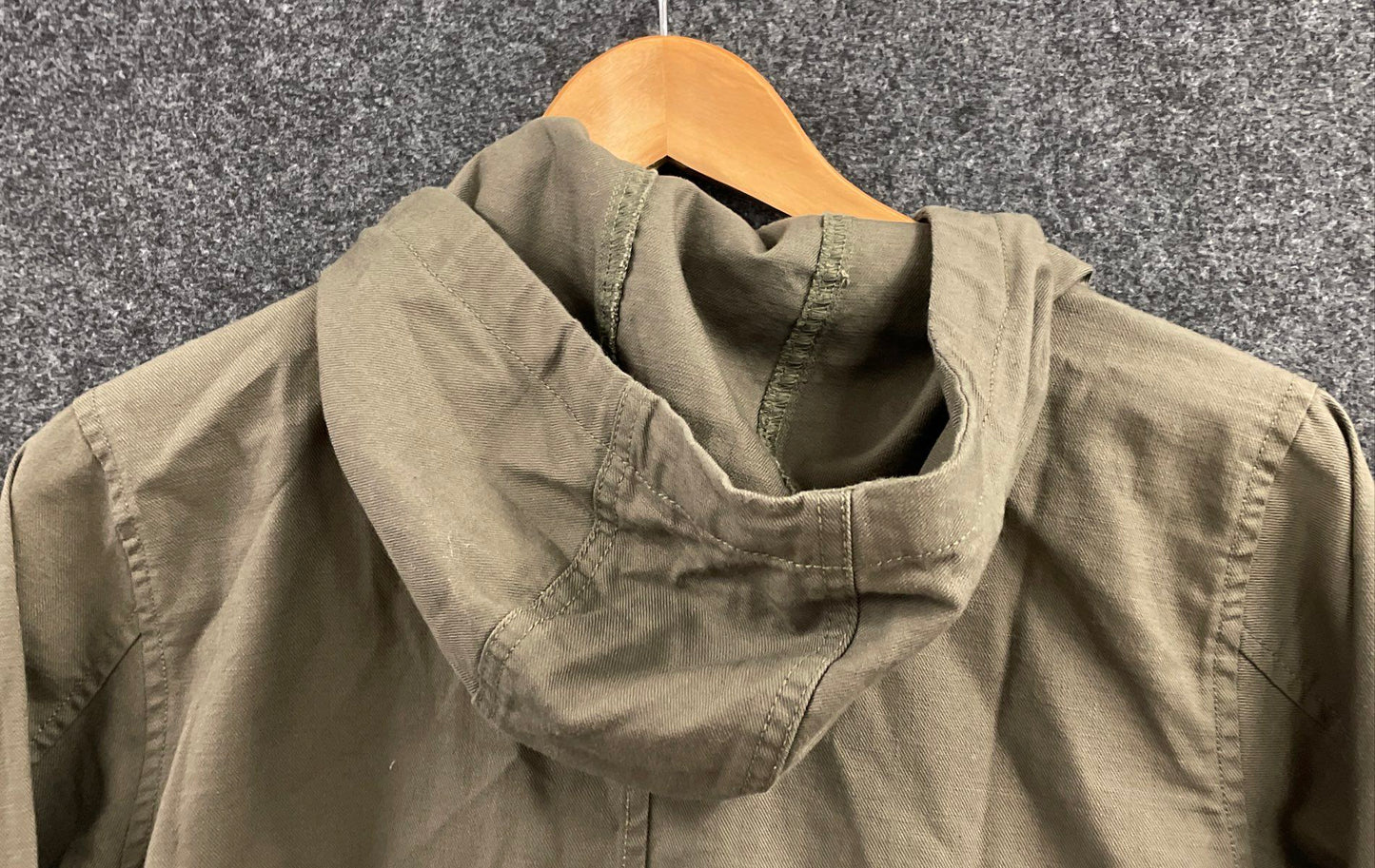 The North Face Women's Olive Green Hooded Full Zip Utility Canvas Jacket Sz S