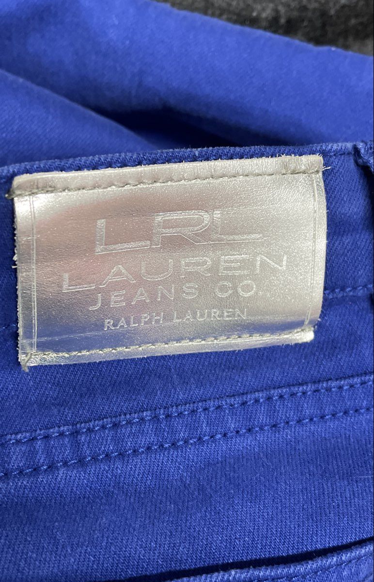 Ralph Lauren Women's Royal Blue Slim Straight Jeans Zipper Detail Size 10