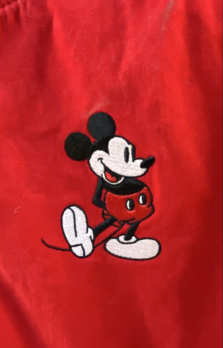 Disney Parks Mickey Mouse Walt Disney World Red Varsity Bomber Jacket Sz S