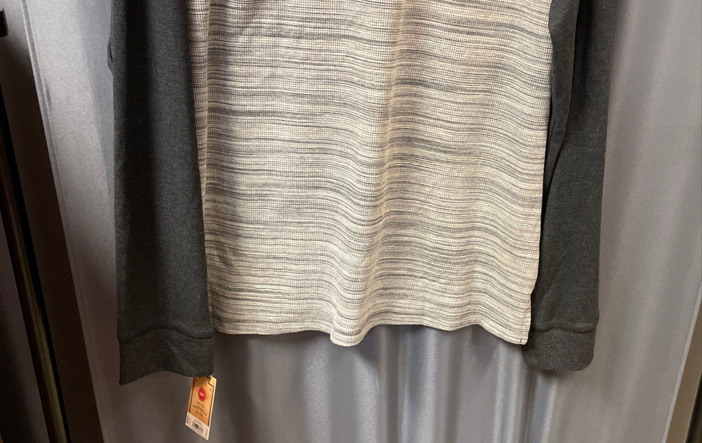 Urban Pipeline Men's Gray Black Raglan Thermal Crewneck Long Sleeve Tee XXL NWT