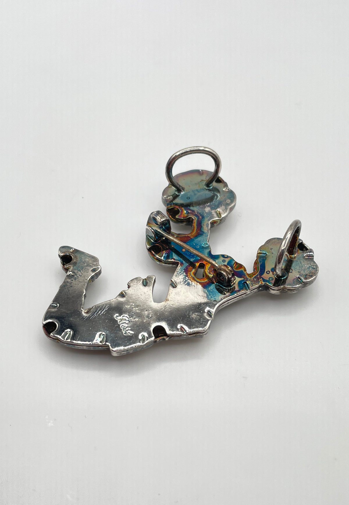 Vintage Best Silver Tone Cheerleader Brooch Pendant 18.2g *NPM*