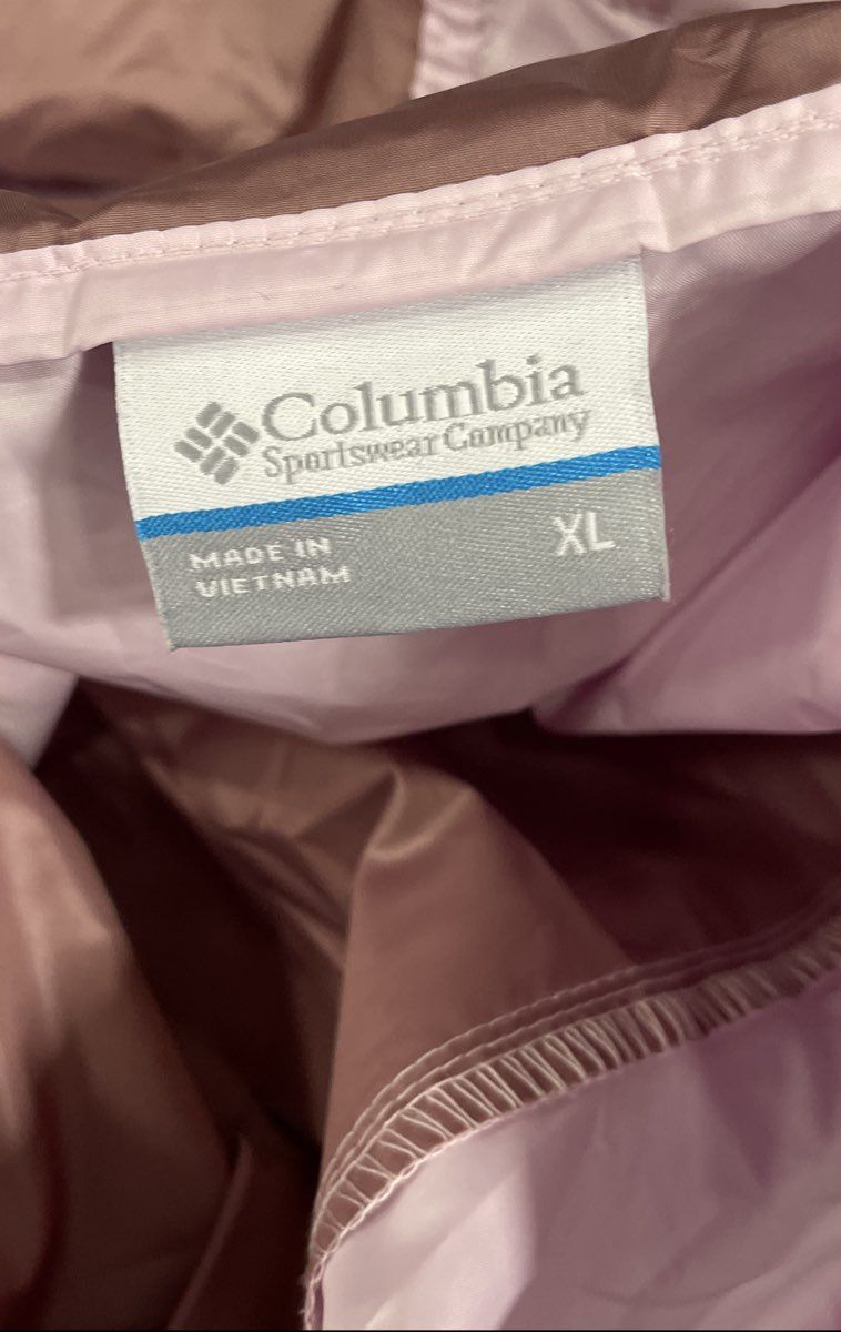 Columbia Women's Pink Flash Forward Colorblock Hooded Windbreaker Sz XL