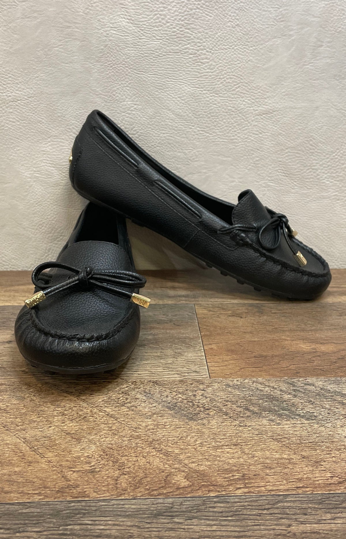 Michael Kors Lillie Moc Black Pebbled Moccasin Flats Women's Size 6M