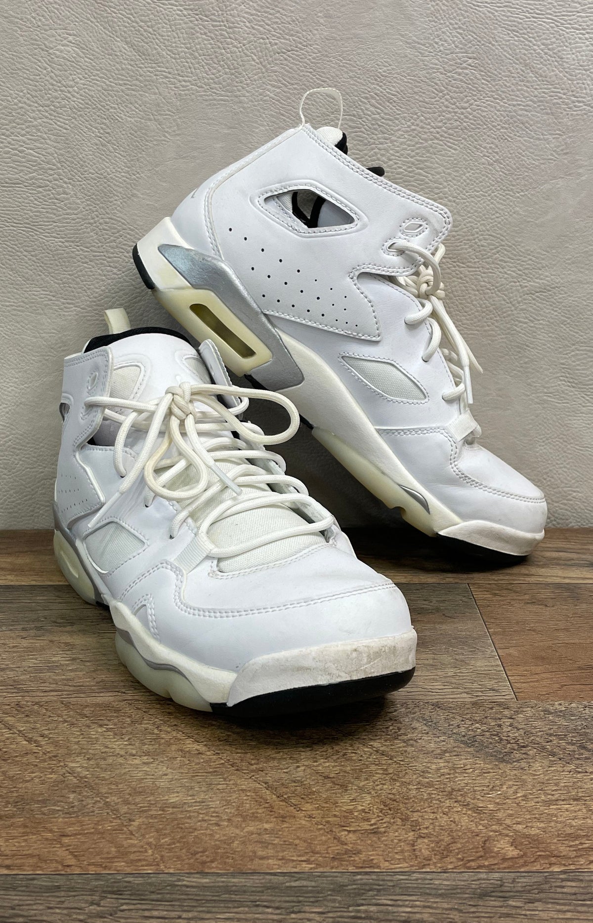 Nike Jordan 6-17-23 White Metallic Silver Basketball Shoes Size 7Y