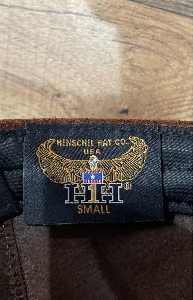 Henschel Hat Co Men's Brown Leather Outback Western Cowboy Fedora Hat Sz S USA