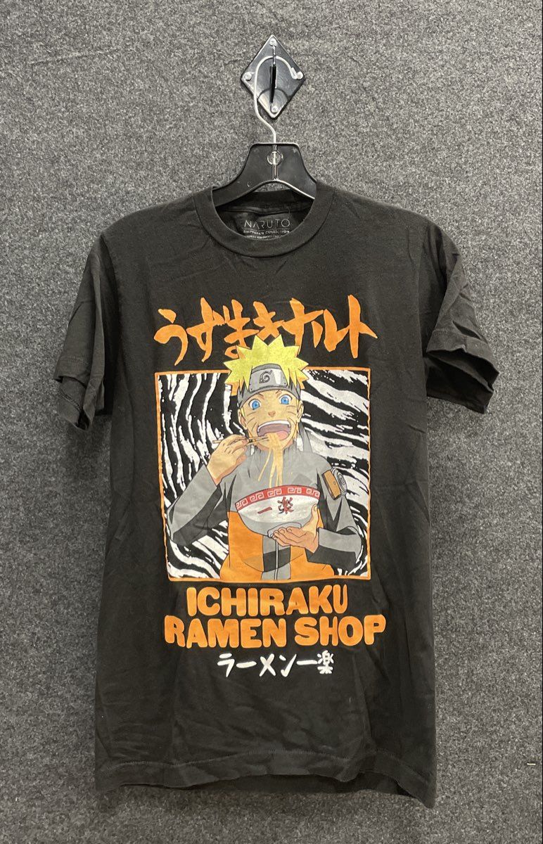 Naruto Shippuden Men's Black Ichiraku Ramen Shop Uzumaki Graphic T-Shirt Sz S