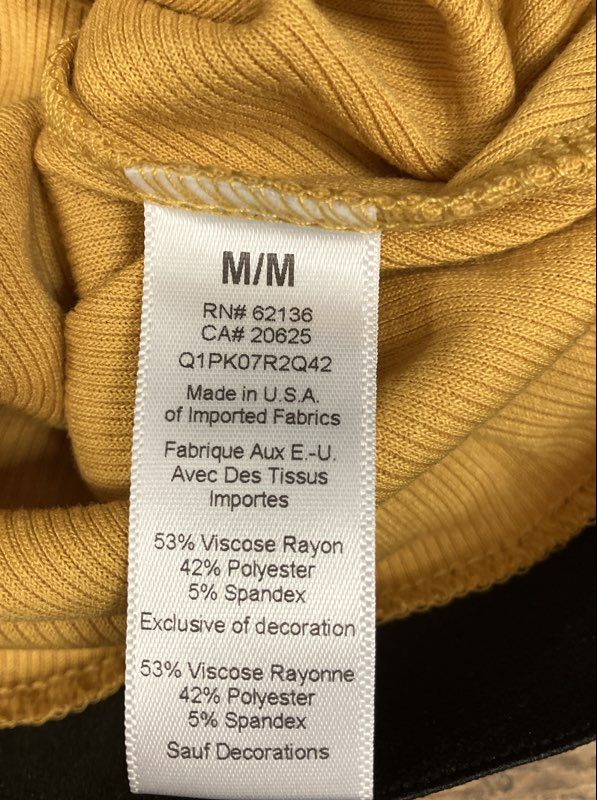 Guess Women's Ribbed Short Sleeve Mini Dress Yellow Logo Trim NWT Sz M