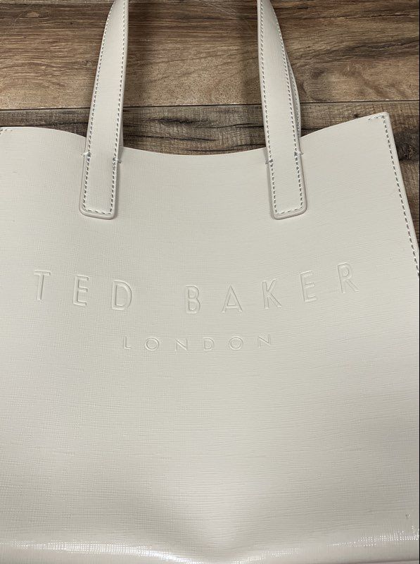 Ted Baker London The Icon Mini Tote Bag Cream Off White Textured Shopper