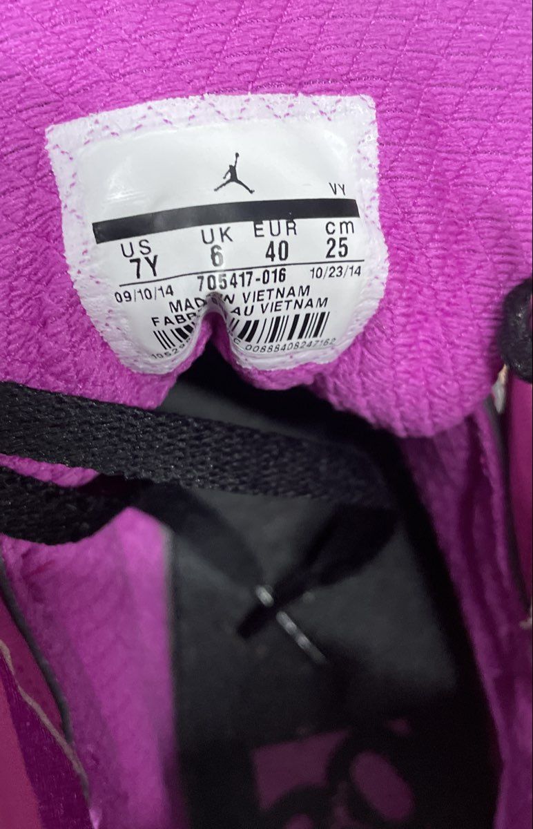 Nike Air Jordan 7 Retro GG Fuchsia Flash Dark Grey High Top Size 7Y