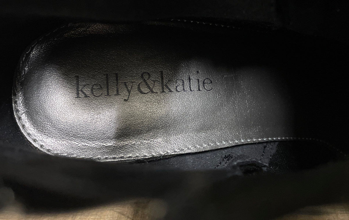 Kelly & Katie Black Faux Suede Stiletto Heel Ankle Boots Size 8.5