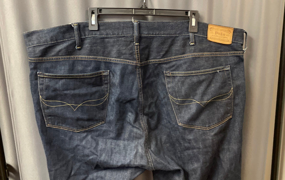 Polo Ralph Lauren Men's Dark Indigo Blue Straight Leg Denim Jeans Sz 46x30