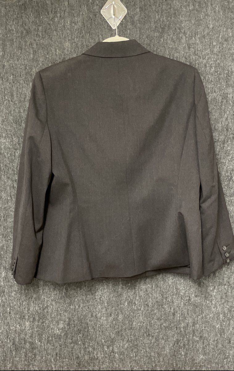 Anne Klein Women's Charcoal Gray Wool Blend Single Button Tailored Blazer Sz 14P