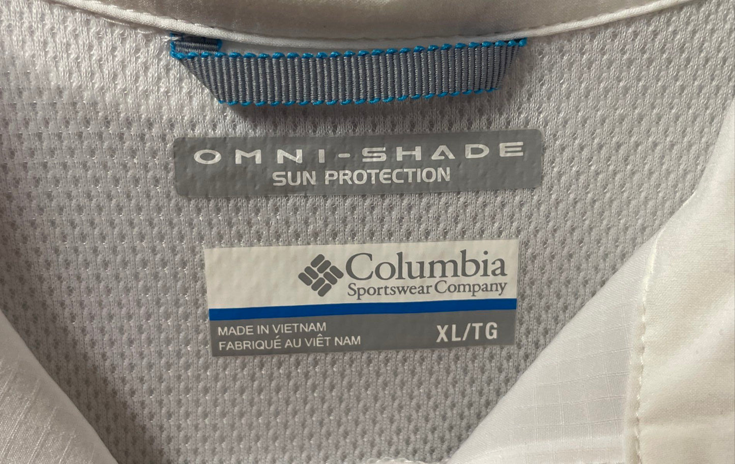 Columbia Women's White Omni-Shade Long Sleeve Button Up Hiking Shirt Sz XL