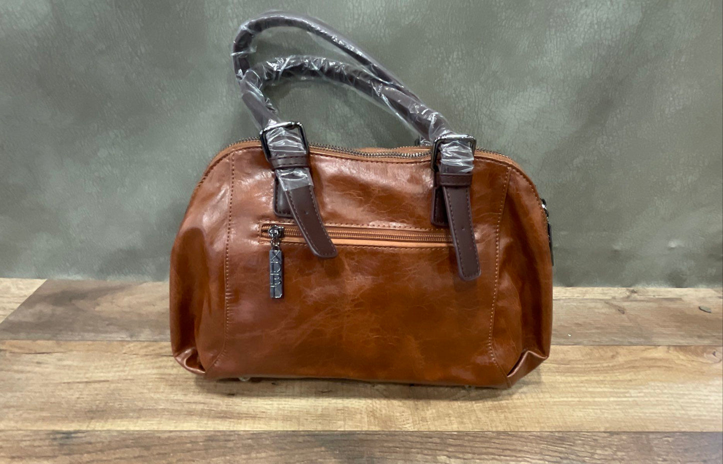 Xidibaoluo Tan Vegan Leather Satchel Shoulder Bag New With Dust Bag