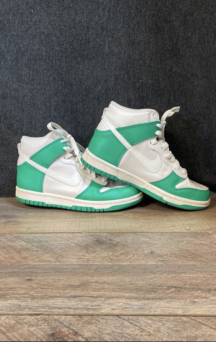 Nike Dunk High GS White Chlorophyll Green Sneakers Size 4Y