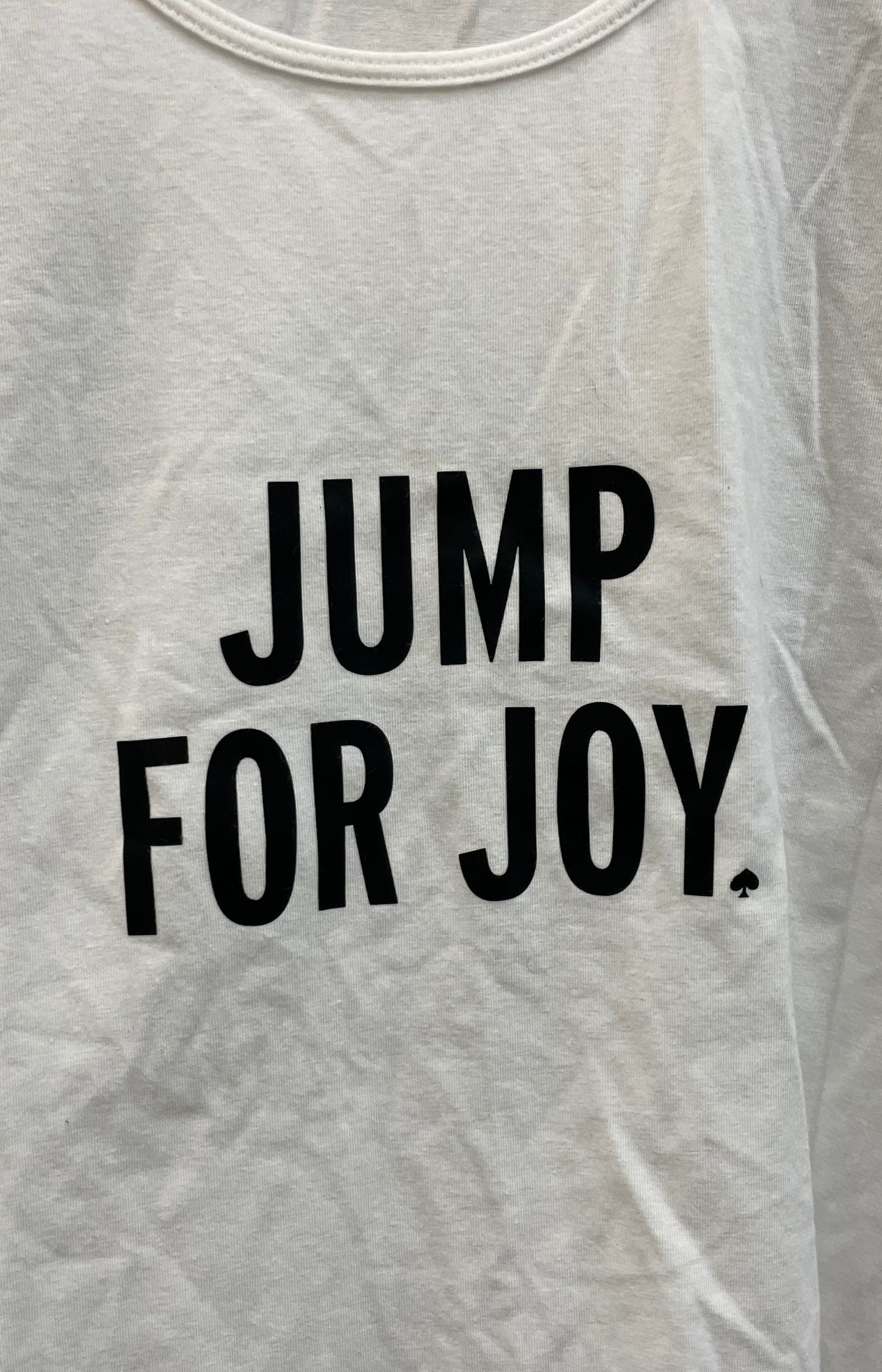 Kate Spade New York Women's White Jump For Joy Graphic Racerback Tank Top Sz M