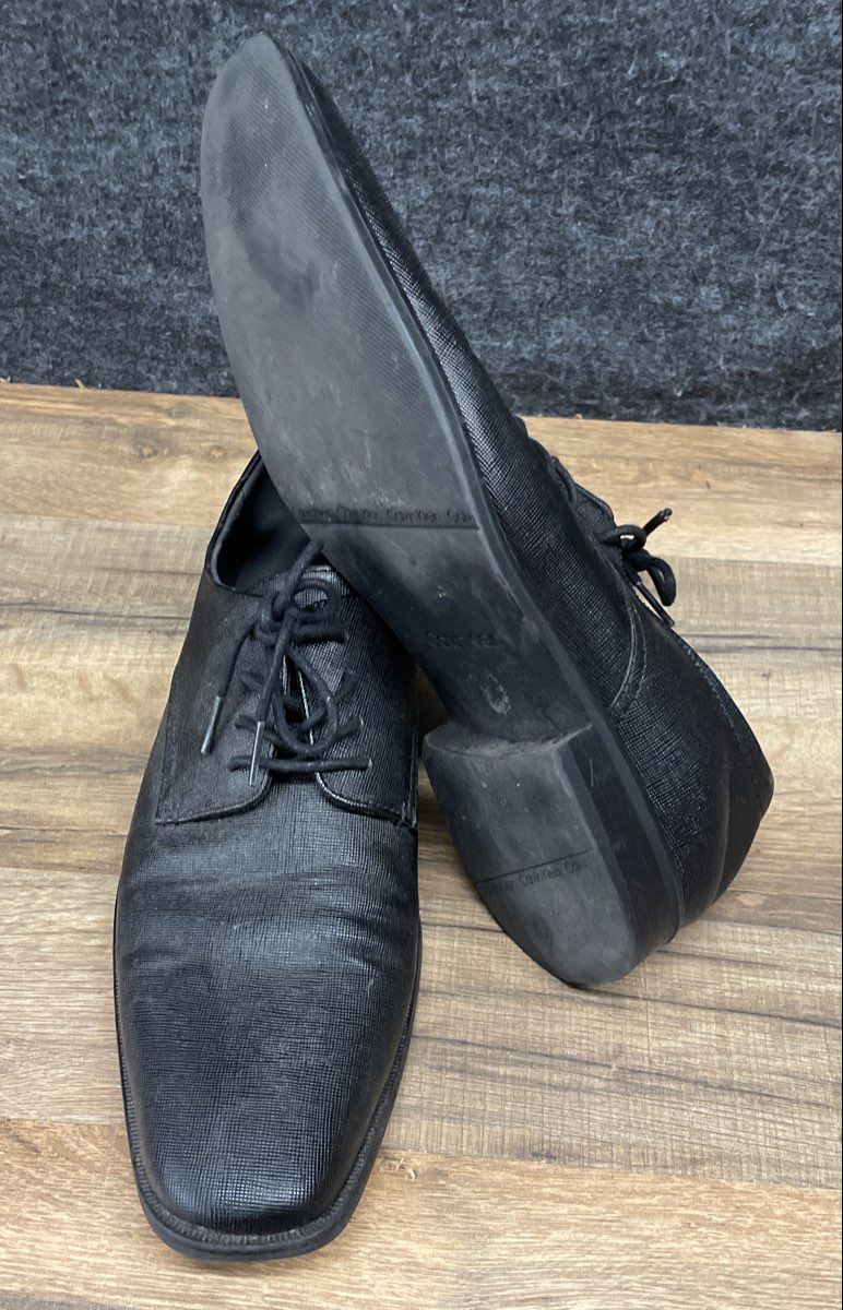 Calvin Klein Gordan Black Textured Oxford Dress Shoes Size 10