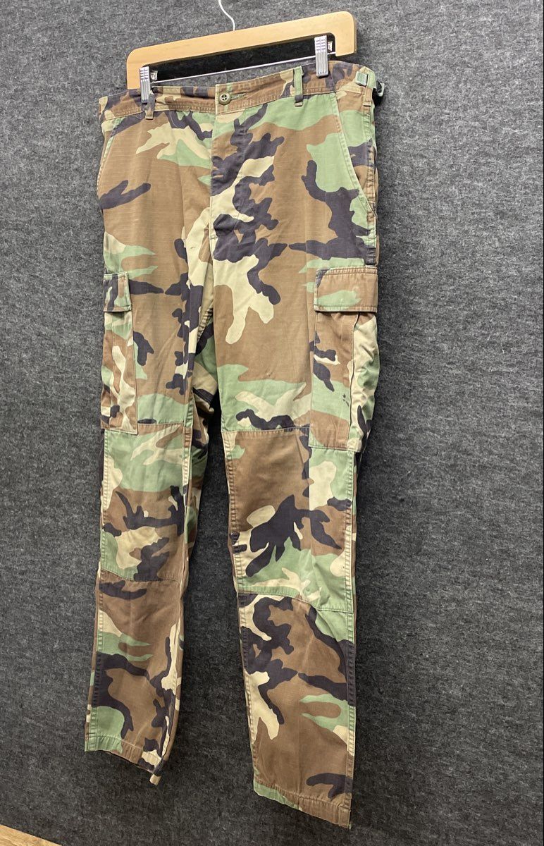 Vintage 90s US Military Woodland Camo BDU Ripstop Cargo Pants Sz M Regular