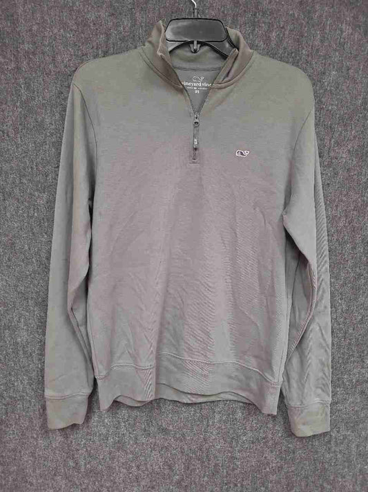 Vineyard Vines Men's Gray Cotton Quarter Zip Pullover Sweatshirt Sz XS