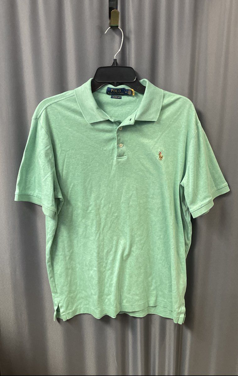 Polo Ralph Lauren Men's Green Classic Fit Heathered Cotton Polo Shirt Sz XL