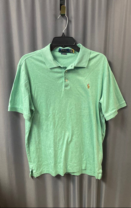 Polo Ralph Lauren Men's Green Classic Fit Heathered Cotton Polo Shirt Sz XL