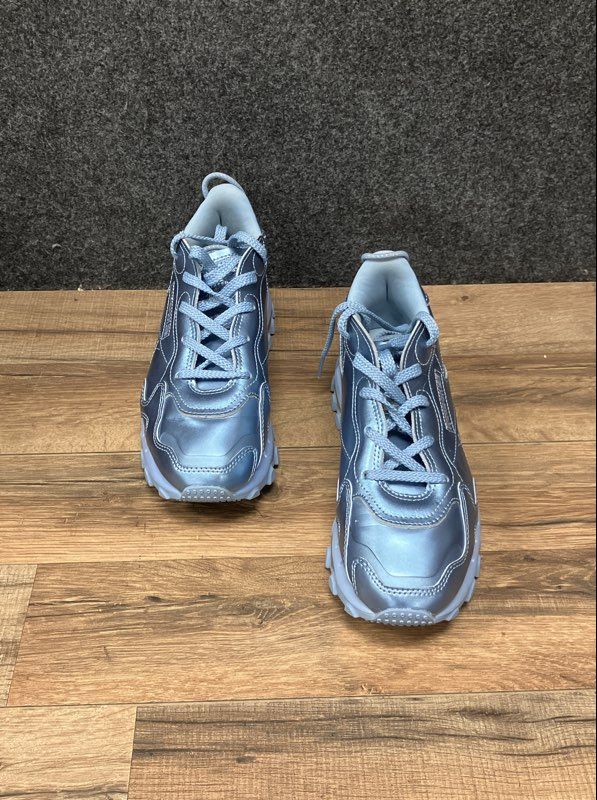 Reebok Classic Leather V2 Fluid Blue Metallic Sneakers Women's Size 7