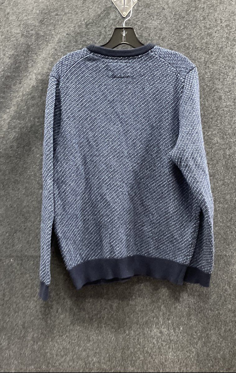 Jos A Bank 1905 Men's Blue Textured Knit 100% Cotton Crewneck Sweater Sz M