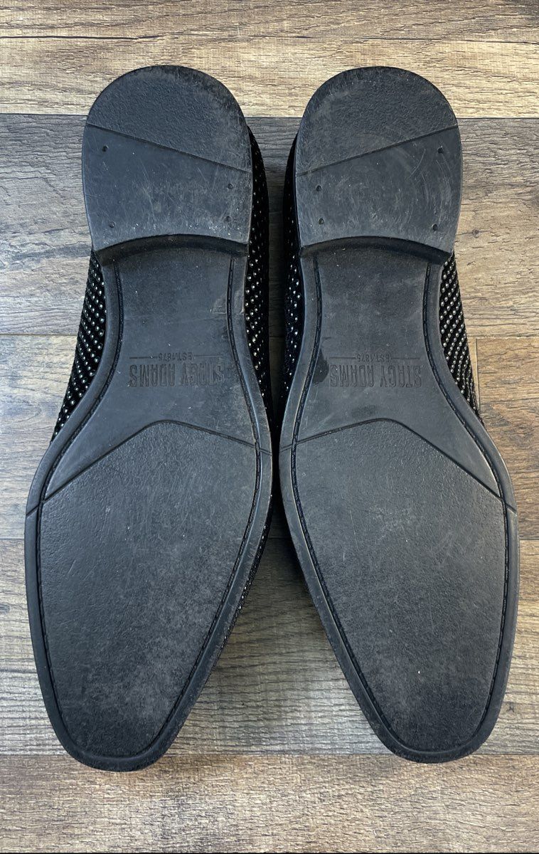 Stacy Adams Swagger Studded Black Slip-On Loafers Dress Shoes Size 10M