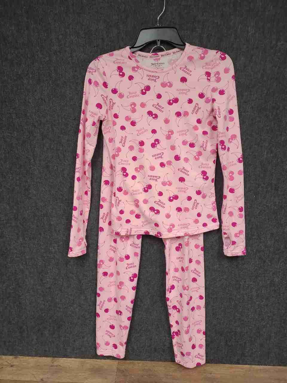 Juicy Couture Women's Pink Cherry Print Sleepwear Pajama Set Top Leggings Sz S