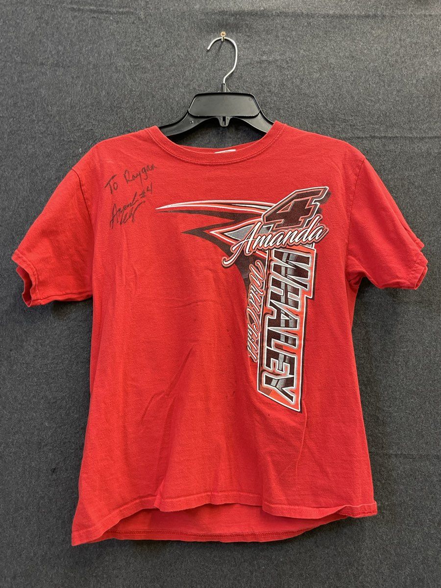 Amanda Whaley Signed Autograph Dirt Track Racing T-Shirt #4 Wild Child Sz Youth
