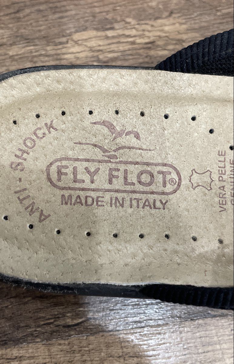 Fly Flot Black Mesh Anti-Shock Slip-On Clogs Mules Made in Italy Size 41