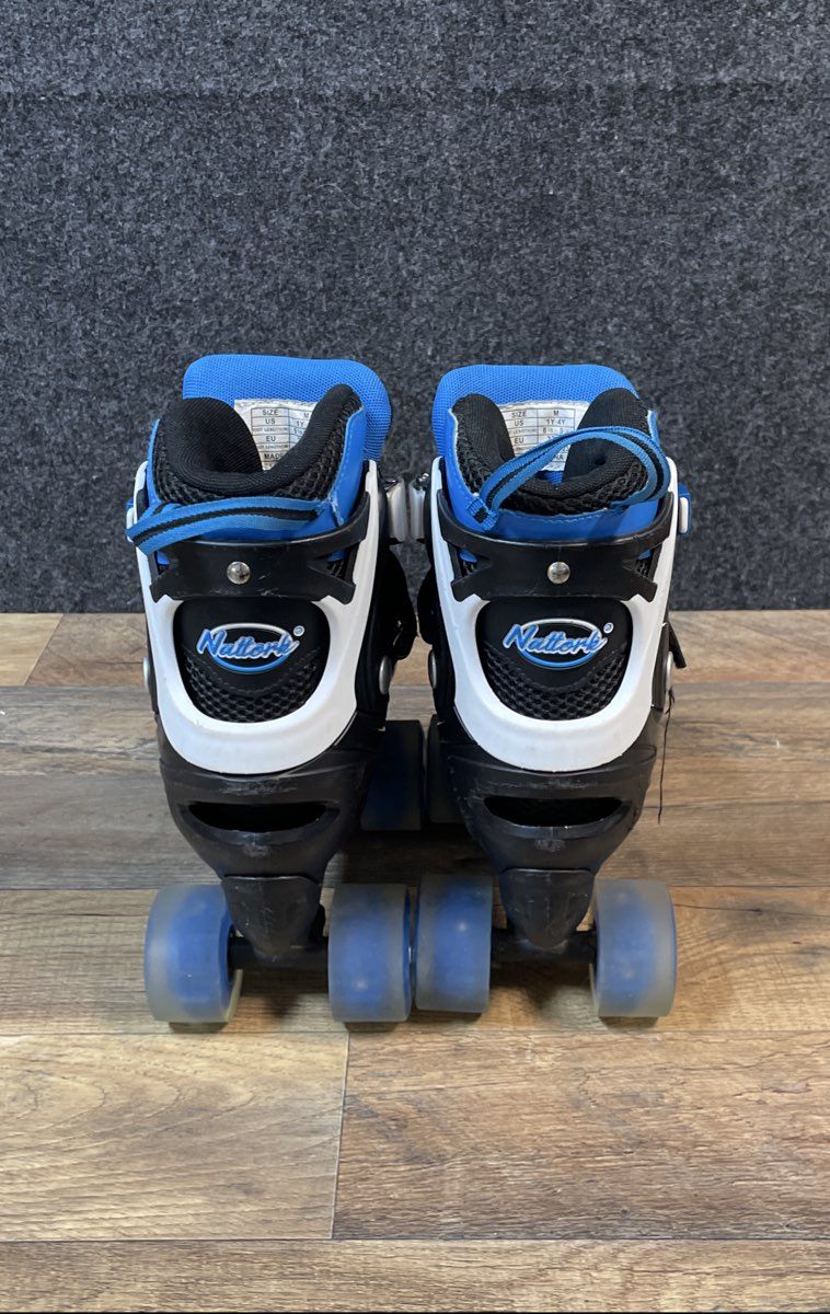 MammyGol Kids Quad Roller Skates Adjustable Size M 1Y-4Y Blue Black