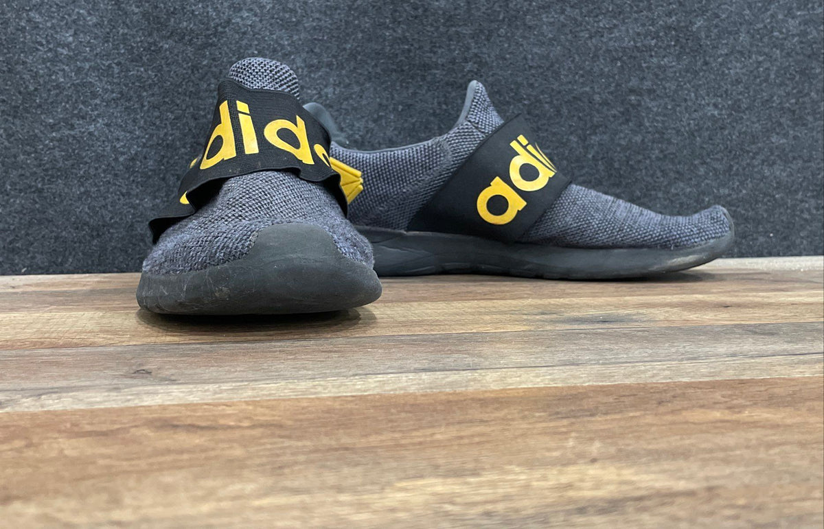 Adidas Lite Racer Adapt Cloudfoam Grey Yellow Slip-on Running Shoes Size 10.5