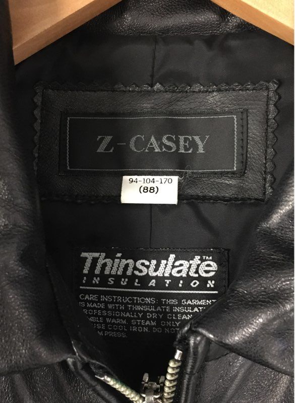 Z-Casey Women's Black Thinsulate Insulated Lambskin Leather Jacket Sz 88 XL