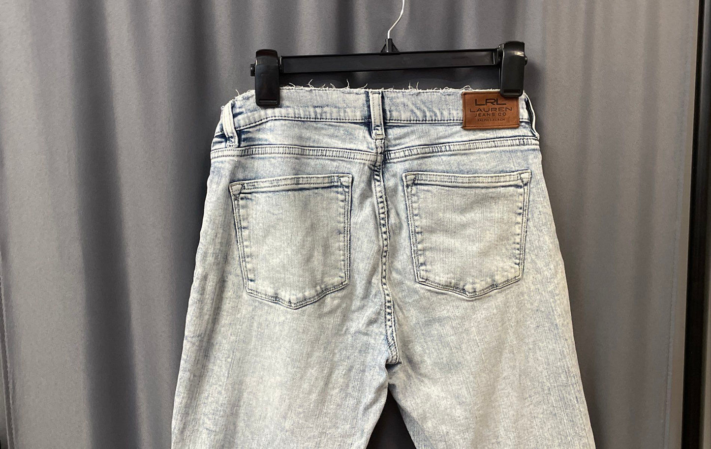 Lauren Ralph Lauren Women's Light Wash Acid Wash Raw Hem Stretch Jeans Sz 8