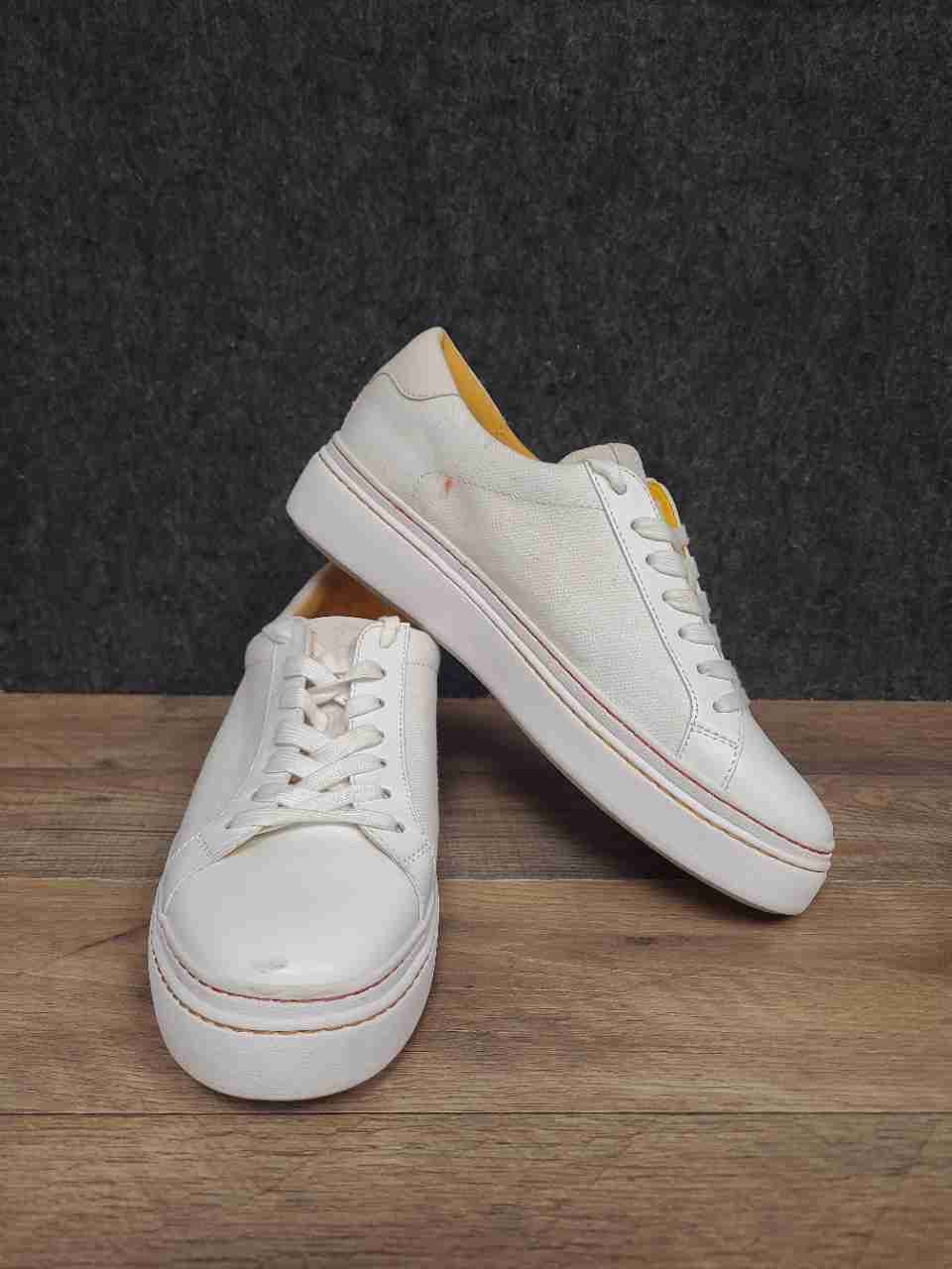 Michael Kors Poppy Platform White Orange Lace Up Sneaker Women's Size 8.5M