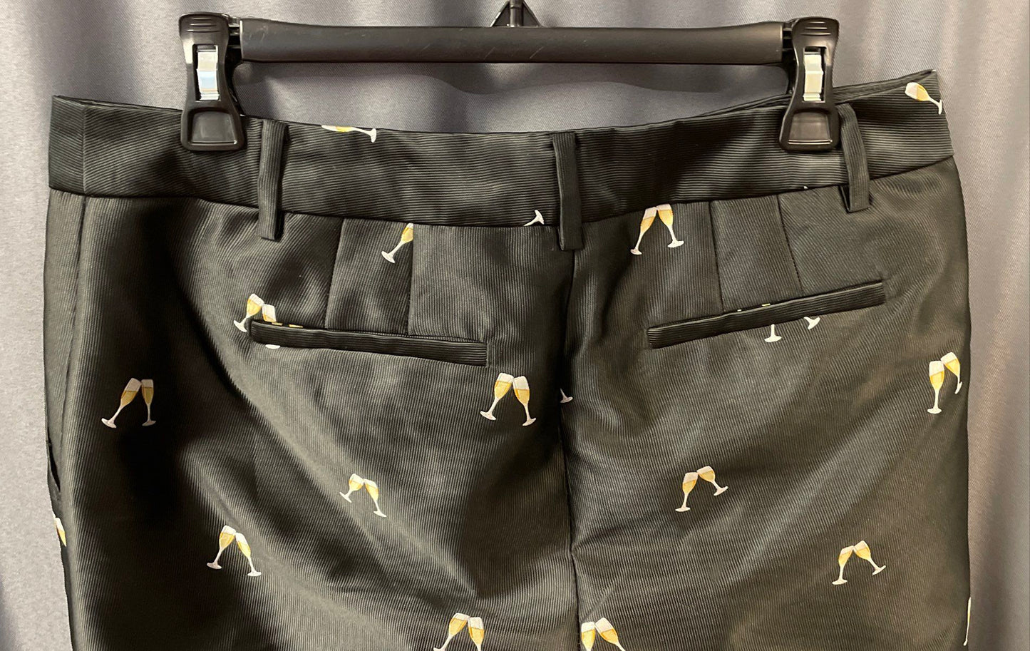 RSVP by Talbots Women's Black Champagne Flute Print Tapered Ankle Pants Size 8