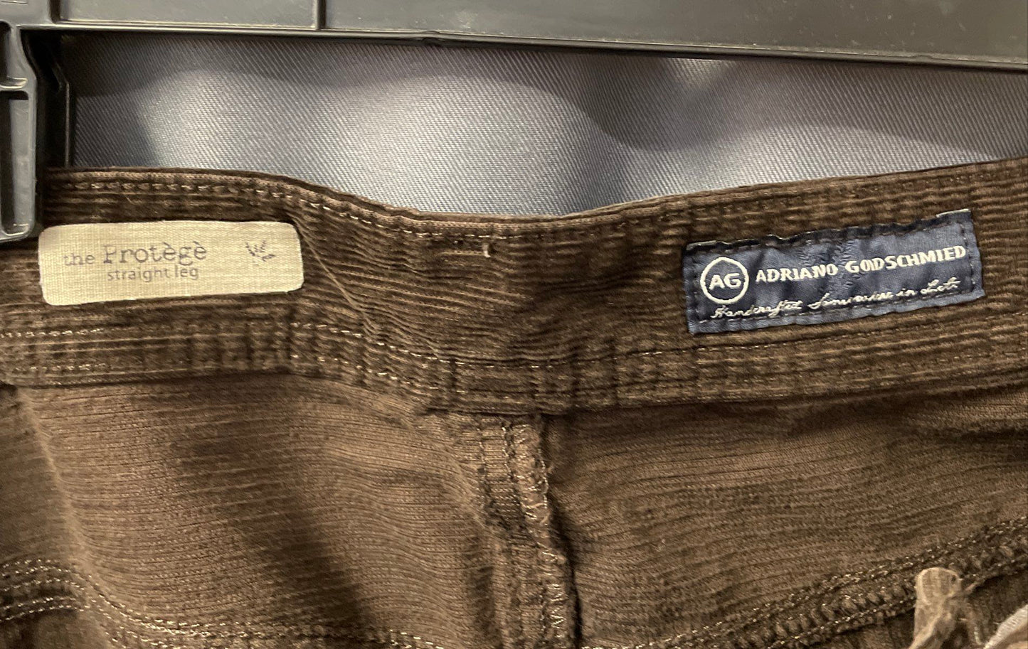 AG Adriano Goldschmied Men's The Protege Straight Leg Brown Corduroy Pants Sz 38