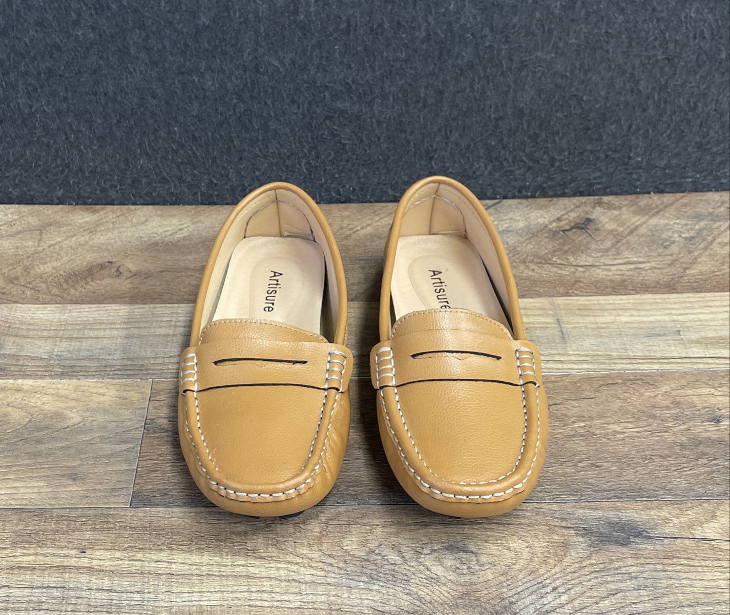 Artisure Classic Comfort Tan Leather Penny Loafer Driving Mocs Women's Size 9